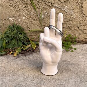 Vintage Rope Trim Pewter Cuff